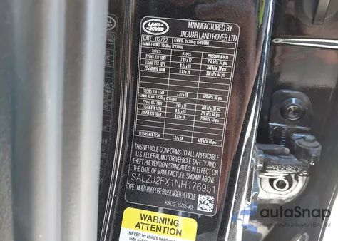 2022 Land Rover Range Rover Evoque S from USA, damaged, VIN SALZJ2FX1NH176951